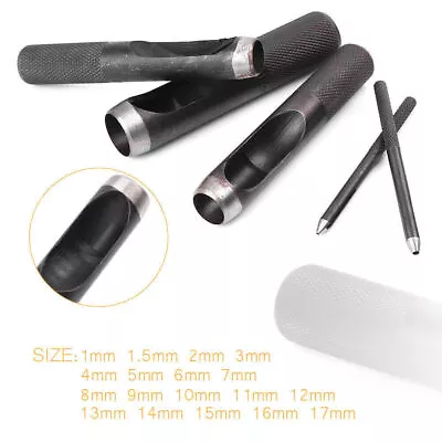 1-18mm Hollow Hole Steel Round Punch Cutter Tool Leather Belt Watch Band Gasket • $8.15