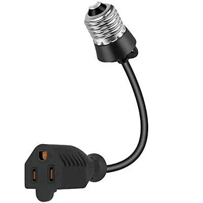 Light Socket To Plug Adapter 846 Inch Light Bulb E26/E27 Outlet Socket To 3 • $12.50