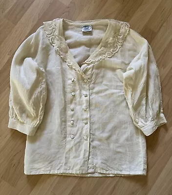 Vintage Laura Ashley Victorian Edwardian Style Button Up Blouse Shirt Prairie • £62.69