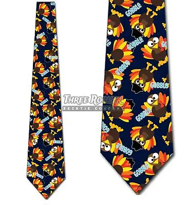 Thanksgiving Ties Men's Gobble Turkey Holiday Necktie • $18.75