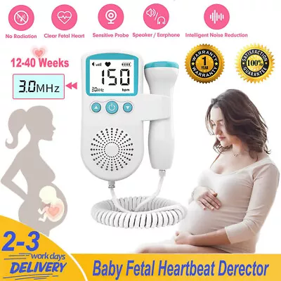 Fetal Doppler Detector Baby Heart Beat Rate Probe Prenatal Monitor Ultrasonic UK • £11.99