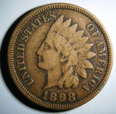 1898 Indian Head Penny Cent Better Condition - Nice Eye Appeal • £15