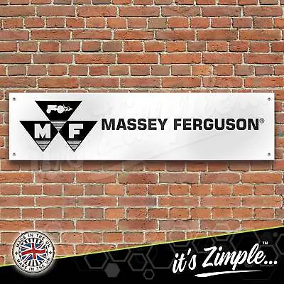 Massey Ferguson Black Agricultural Banner Garage Workshop PVC Trackside Sign • £11.24