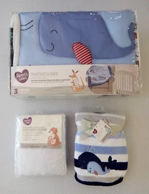 Whale Ocean Anchor Infant Baby Nursery Crib Bedding Set Shower Gift Set • $64.95