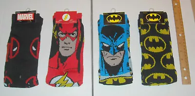 HYP Comix SOCKS Lot Marvel DEADPOOL DC FLASH BATMAN X2 Comic Legends Logos HTF • $21.99