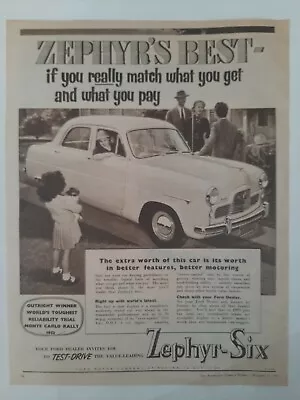 Vintage Australian Advertising 1953 Ad FORD ZEPHYR-SIX & CROSLEY REFRIGERATOR  • $19.95