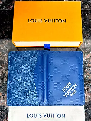 Louis Vuitton Pocket Organizer Damier Infini Blue Sapphire Men's Wallet N60543 • $239