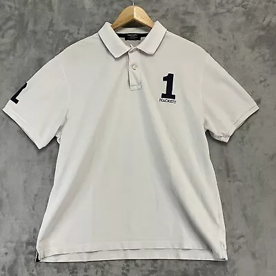 Hackett Polo Shirt 2XL  2 Extra Large Mens White Cotton Short Sleeve • £21.99