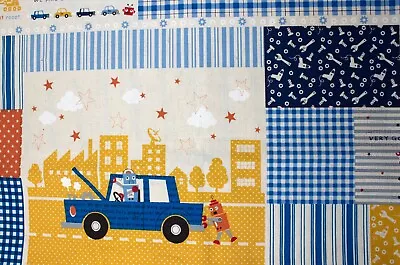 Trefle Fabric | Kokka Fabric | Japanese Fabric | Robot Fabric | Kids Fabric | Co • $9.99