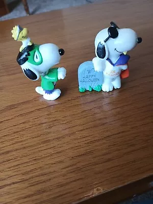 Whitman Peanuts Snoopy Woodstock PVC Figurine Halloween Cake Toppers Vintage • $12.50