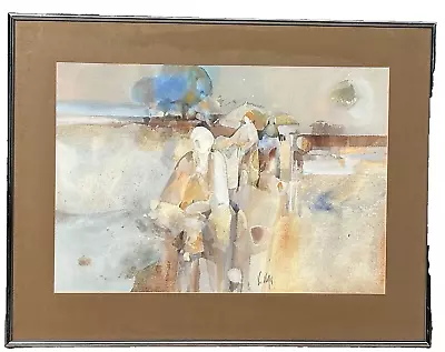 Veloy Vigil Original Watercolor Painting Women Pueblo Native American Abstract • $950