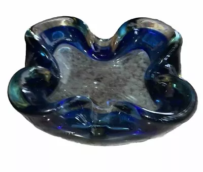 Vintage Murano Blue Glass Ashtray 1950s • $13.99