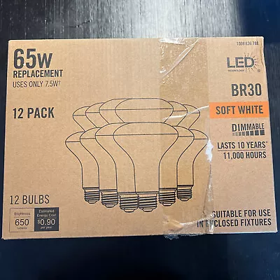 6pk Ecosmart 65w BR30 Dimmable Led Replacement Soft White Light Bulbs • $19.95