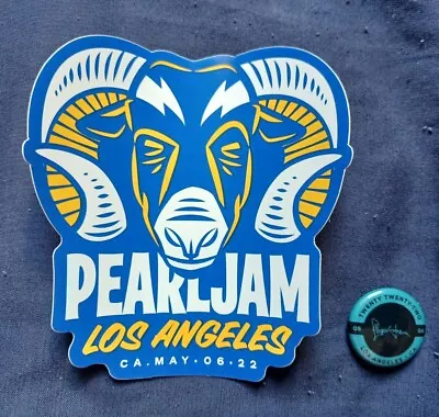 2022 Pearl Jam Los Angeles Sticker &Pin Set The Forum Rams Inglewood 4/6 May 6th • $24.46