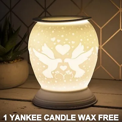 LOVEBIRDS Electric Oil Burner Wax Melt Warmer Table Night Lamp 1 Yankee Wax Free • £14.90