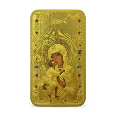 1 Oz Silver Coin 2014 $2 Orthodox Shrines - Feodorovskaya Mother Of God - Gilded • $112