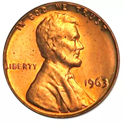 ✅ 1963-P BU GEM BRILLIANT UNCIRCULATED Lincoln Memorial Cent OBW Bank Roll Coin • $3.88