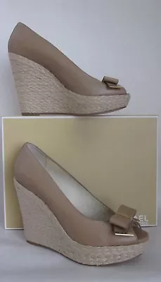 Michael Kors Meg Dark Khaki Wedge Open Toe Espadrille Heel - Size 10 • $139.99