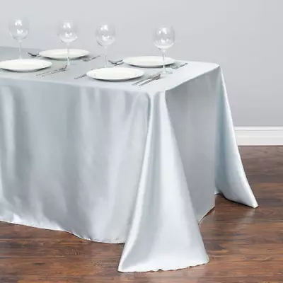 Rectangle Satin Tablecloth Table Cloth OverlaysShower Birthday Events Banquet • $13.60