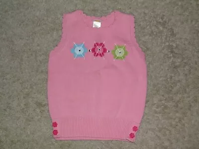 GYMBOREE  Smart And Sweet  Flower Diamond Pattern Sweater Vest Size S(5-6) • $15.95