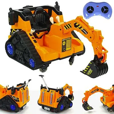 12v Electric Digger Kids Electric Ride On Battery Car Kids Ride On - Yellow • £139.95