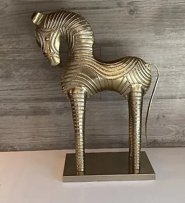 Pier 1 Imports Metal Horse Trojan Zebra Sculpture 16  • $25