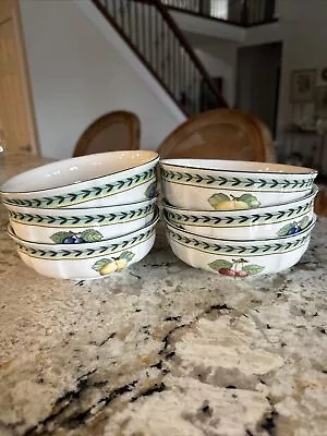 6 Villeroy & Boch 5 3/4” And 4.5” Garden French Fleurence Coupe Cereal Bowls. • $49.99