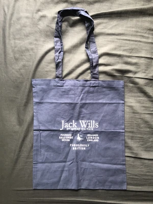 £6.99 • Buy Jack Wills Navy Blue Cotton Shopping Tote Carrier Beach Bag 42x37cm