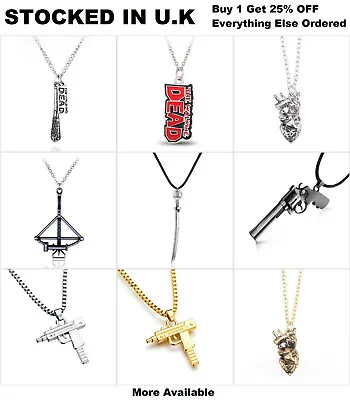 £3.99 • Buy The Walking Dead Jewellery Necklace Pendant Negan Daryl Crossbow Zombie  Choker