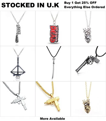 £3.99 • Buy The Walking Dead Jewellery Necklace Pendant Negan Daryl Crossbow Zombie  Choker