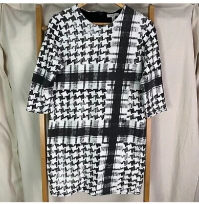 $10 • Buy Pretty Zara Houndstooth Print Shift Dress M 10 12
