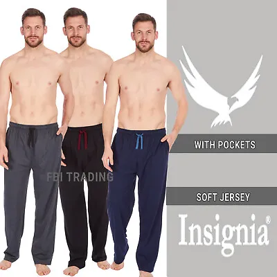  Mens Pyjamas PJ Bottoms Jersey Soft Sleep Night Wear Lounge PANTS WITH POCKETS • £9.99