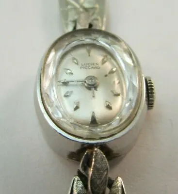 Vintage Swiss 14K White Gold Lucien Piccard Ladies Watch Mechanical Hand Winding • $199