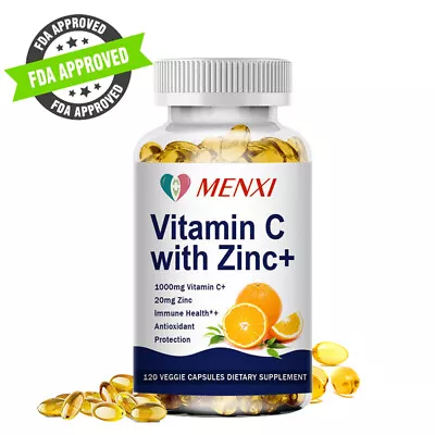 Vitamin C & Zinc Capsules 3600mg Complex Supplement Vegetarian 10/60/120 Capsule • $12.98