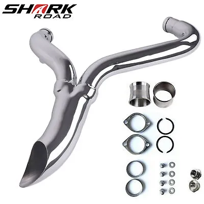 SHARKROAD 2 Into 1 Exhaust Pipes W/ Torque Cone For Harley Sportster 2004-2021 • $229.99
