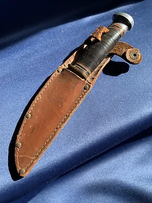 Vintage  Boy Scout Bsa  Leather Sheath & Marbles Gladstone Hunting Knife- Used • $150