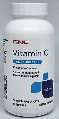 GNC Vitamin C 90 Vegetarian Caplets 1000 Mg 90-Day Supply Vitamin C New In Box • $10.99