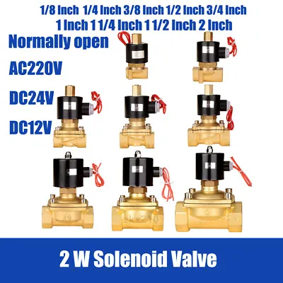 Normally Open Electric Solenoid Valve Air Water Gas Oil Brass DC12V DC24V AC240V • £135.18