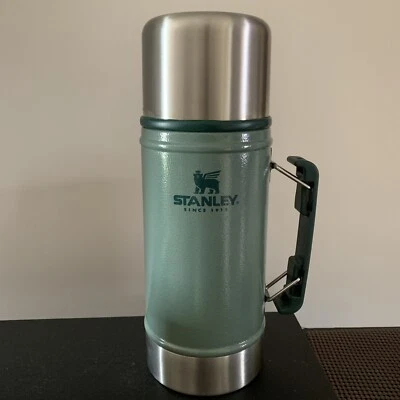 $18 • Buy Stanley Food Jar 24oz Vacuum Thermos-Camping-Hammertone Green/barely Used