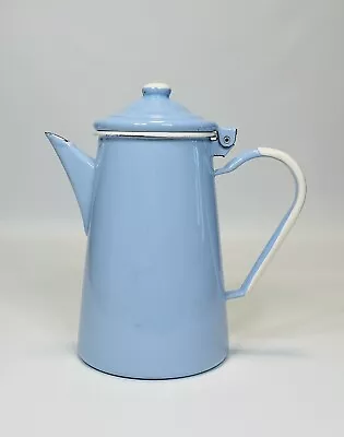 Emalia Olkusz 1907 Baby Blue And White Enamelware Coffee/Tea Pot • $19.99