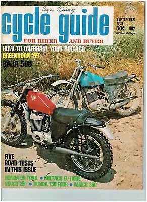 September 1969 Cycle Guide Motorcycle Magazine Maico Baja Honda Trail 90 CB750 • $6.56