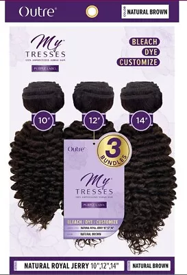 My Tresses 100% Unprocessed Human Hair Purple Royal Jerry Wave Free Shipping! • $44.99