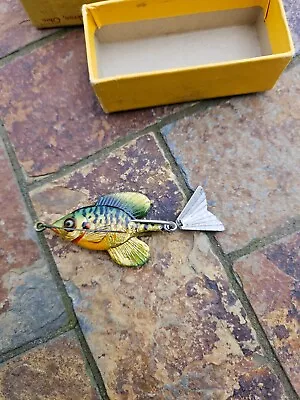 Vintage Fred Arbogast Tin Liz Metal Minnow Fishing Lure W Original Box • $265