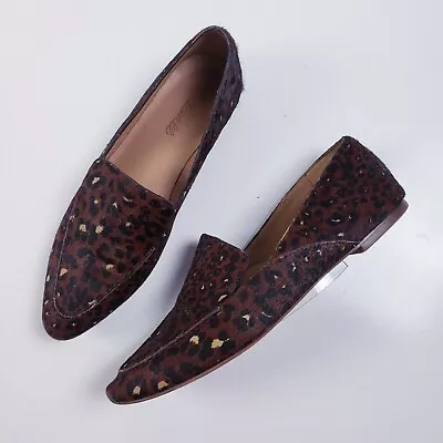 Madewell The Frances Skimmer In Leopard Calf Hair Loafer Size 7.5 MA579 • $56.99