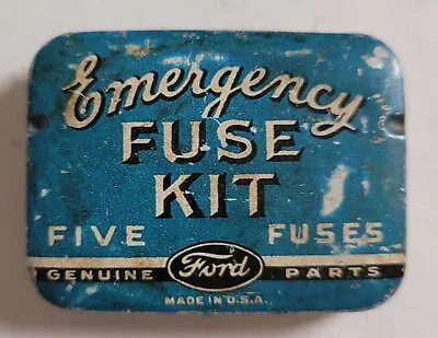 Vintage Genuine Ford Parts Emergency Fuse Kit Tin W/ Three Fuses • $28