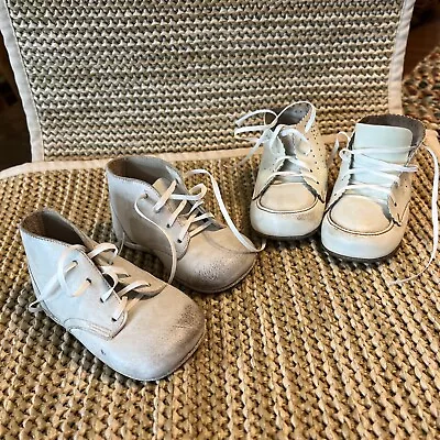 2 Pairs Vintage Baby Shoes -scuffed - Need Laces. • $6.99