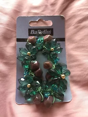 Jewelled Green/purple Hair Scrunchie Band • £1.99