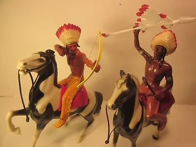 Vintage '60 Hartland 2 Indian Chiefs Brave Eagle/thunderbird W/horse's Complete • $79.95