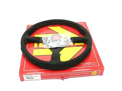 MOMO Montecarlo Suede Alcantara Steering Wheel Red Stitching 350mm Authentic  • $225.95