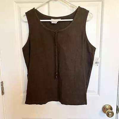 New Hot Cotton Marc Ware 100% Linen Top Sable Rose Group Women’s Size Med Brown • $24.99